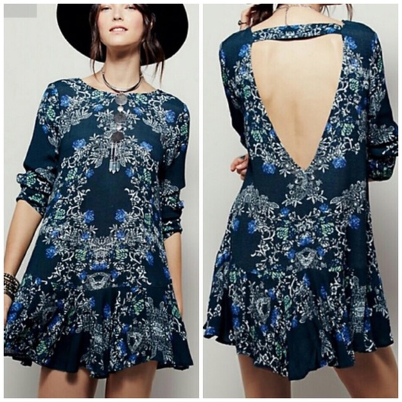 Free People Dresses & Skirts - Free People Drop Waist Open Back Tunic Dress